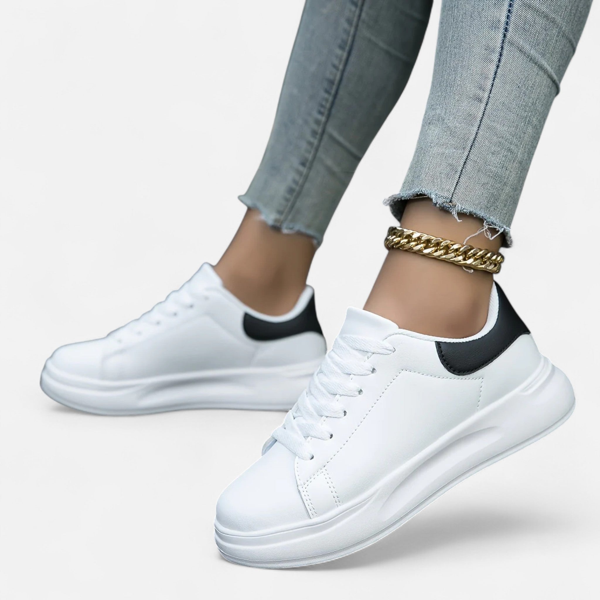 Sauvenor | Women’s Refined White PU Sneakers