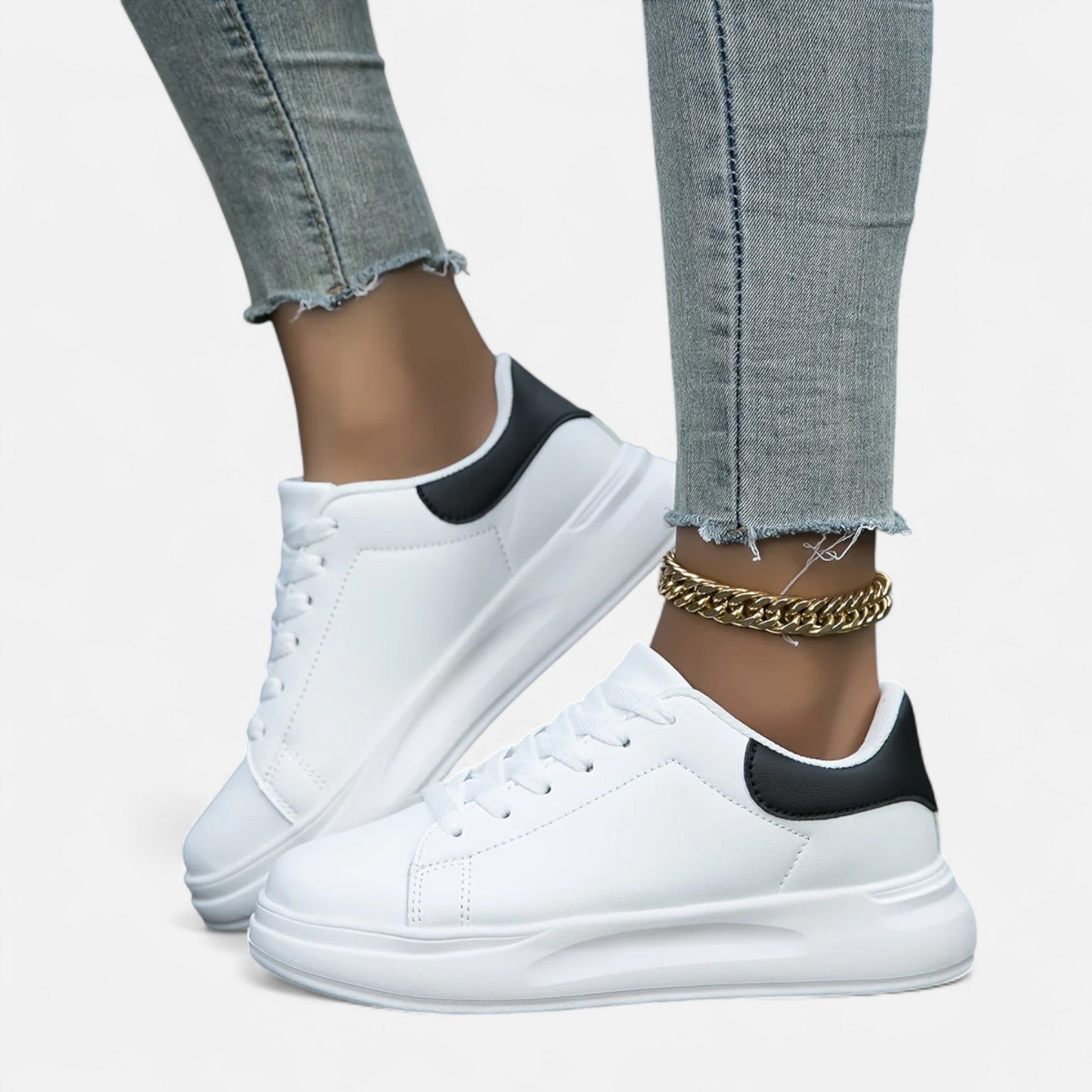 Sauvenor | Women’s Refined White PU Sneakers