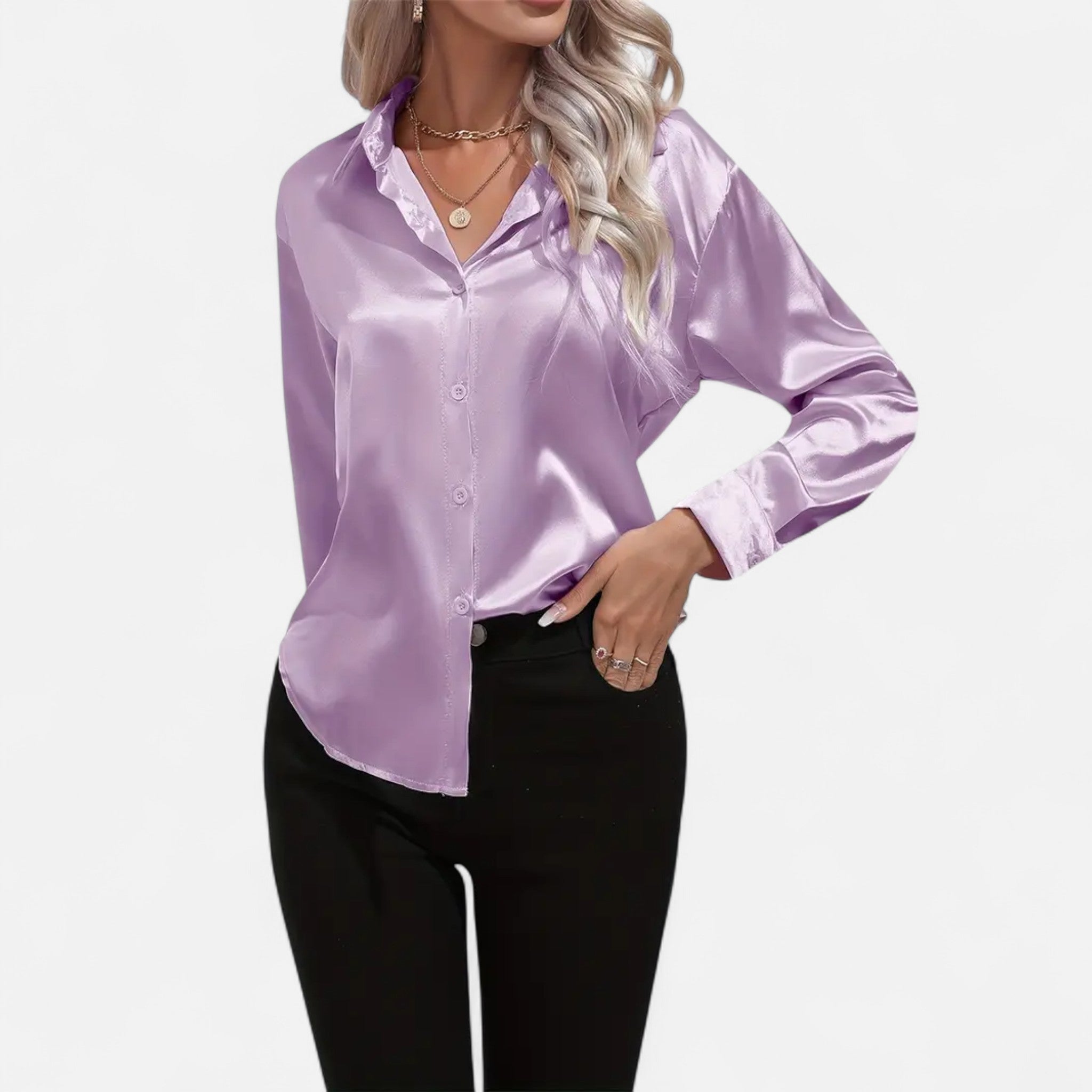 Sauvenor | Women’s Satin Long Sleeve Shirt