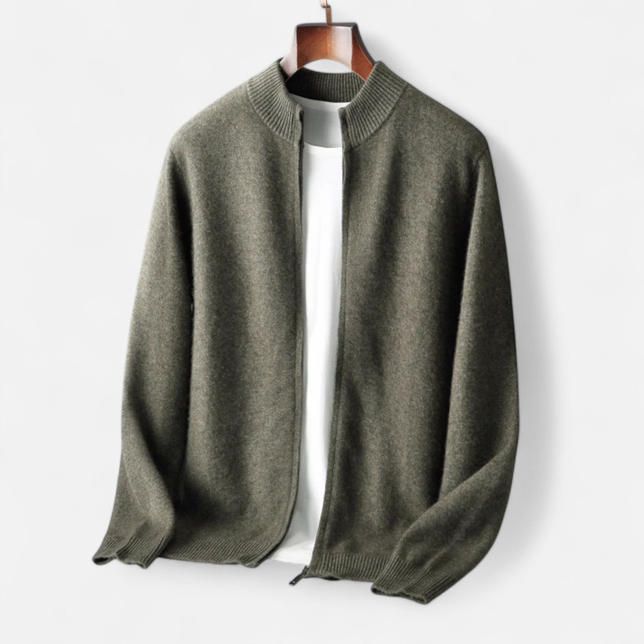 Sauvenor | Men’s Merino Wool Zipped Cardigan