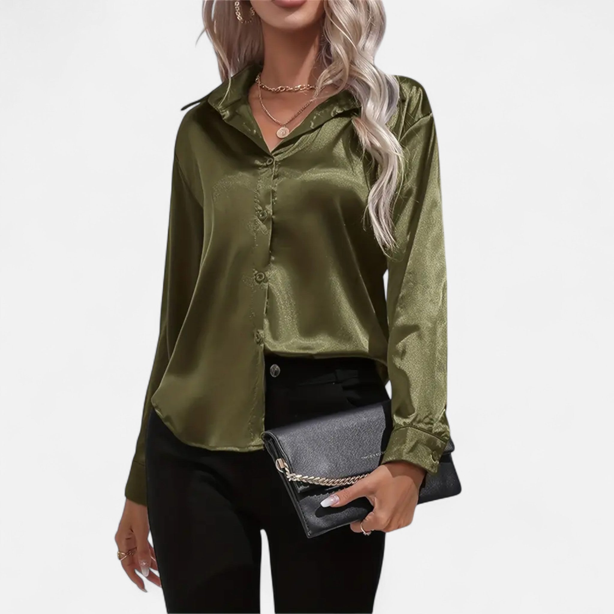 Sauvenor | Women’s Satin Long Sleeve Shirt