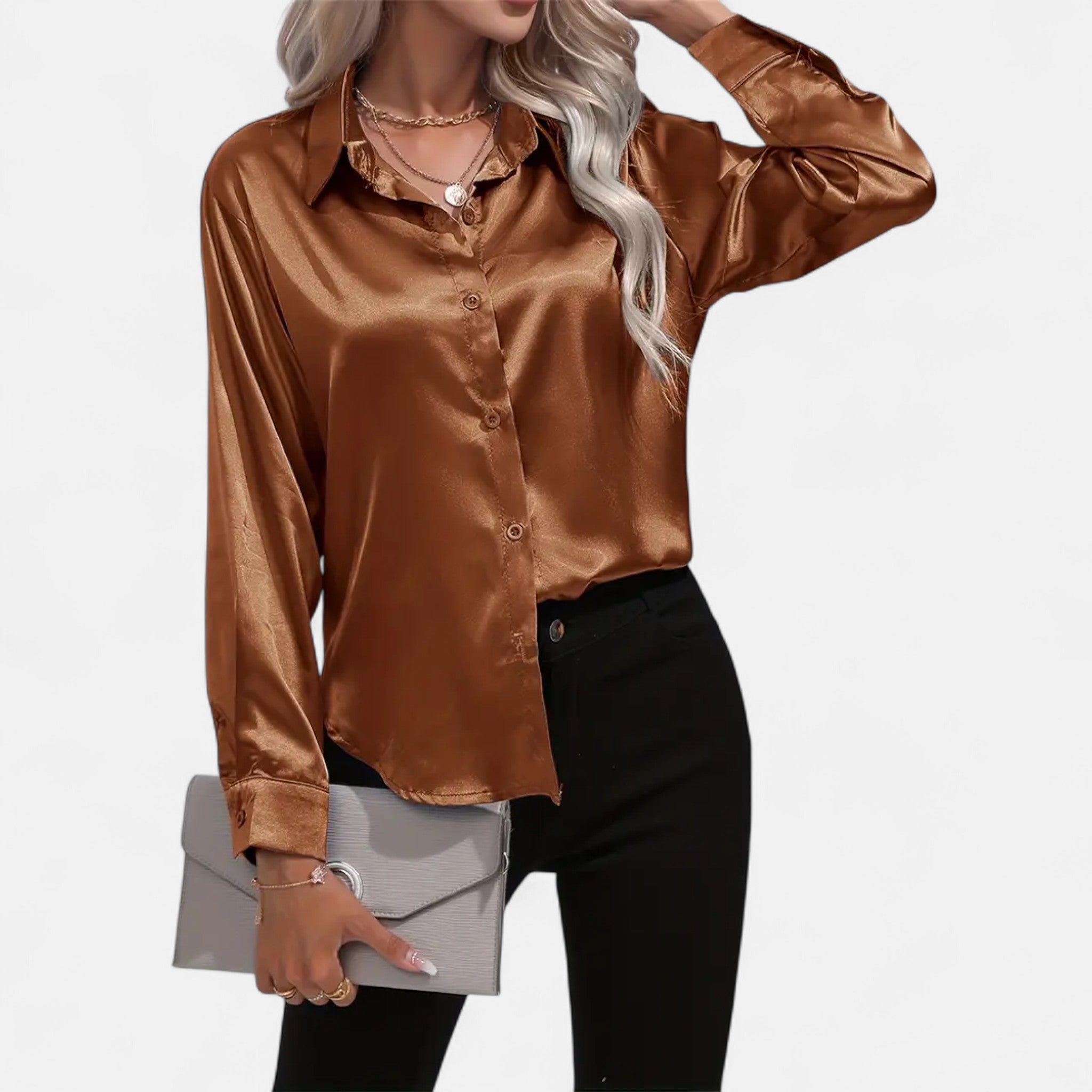 Sauvenor | Women’s Satin Long Sleeve Shirt