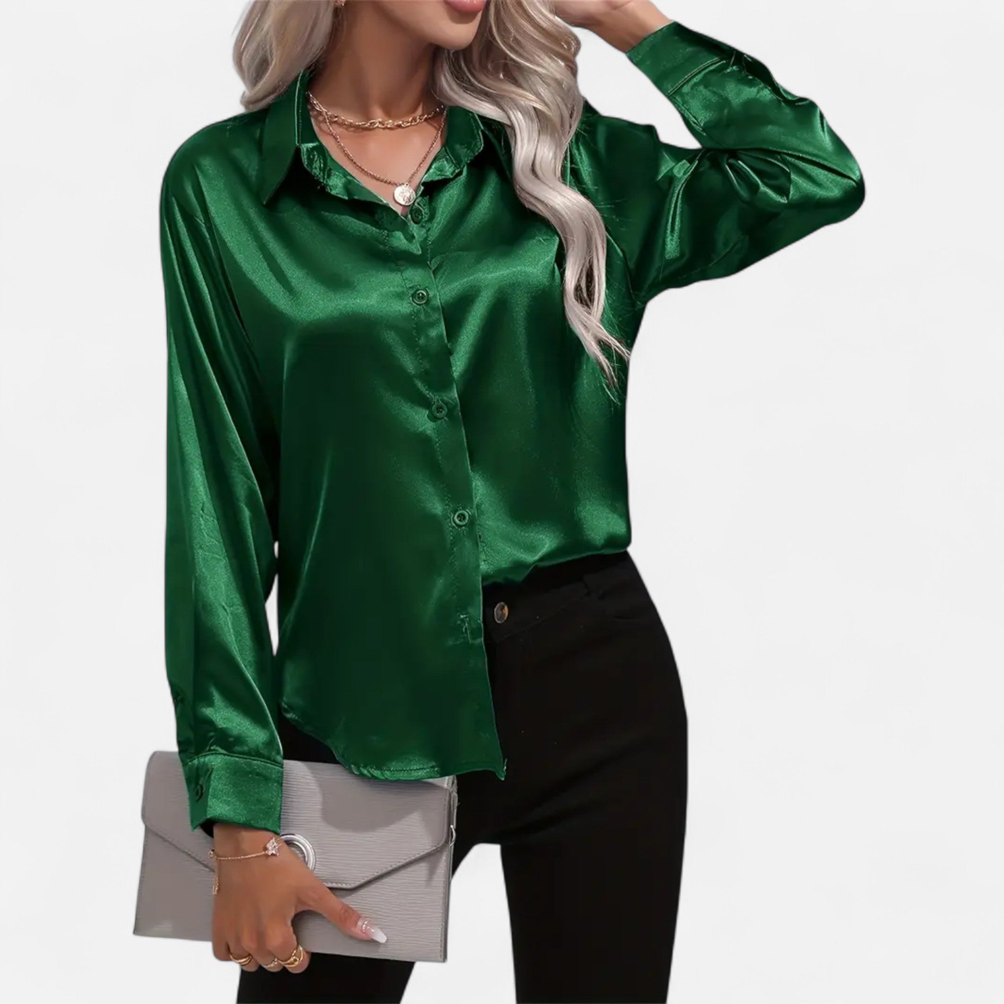 Sauvenor | Women’s Satin Long Sleeve Shirt