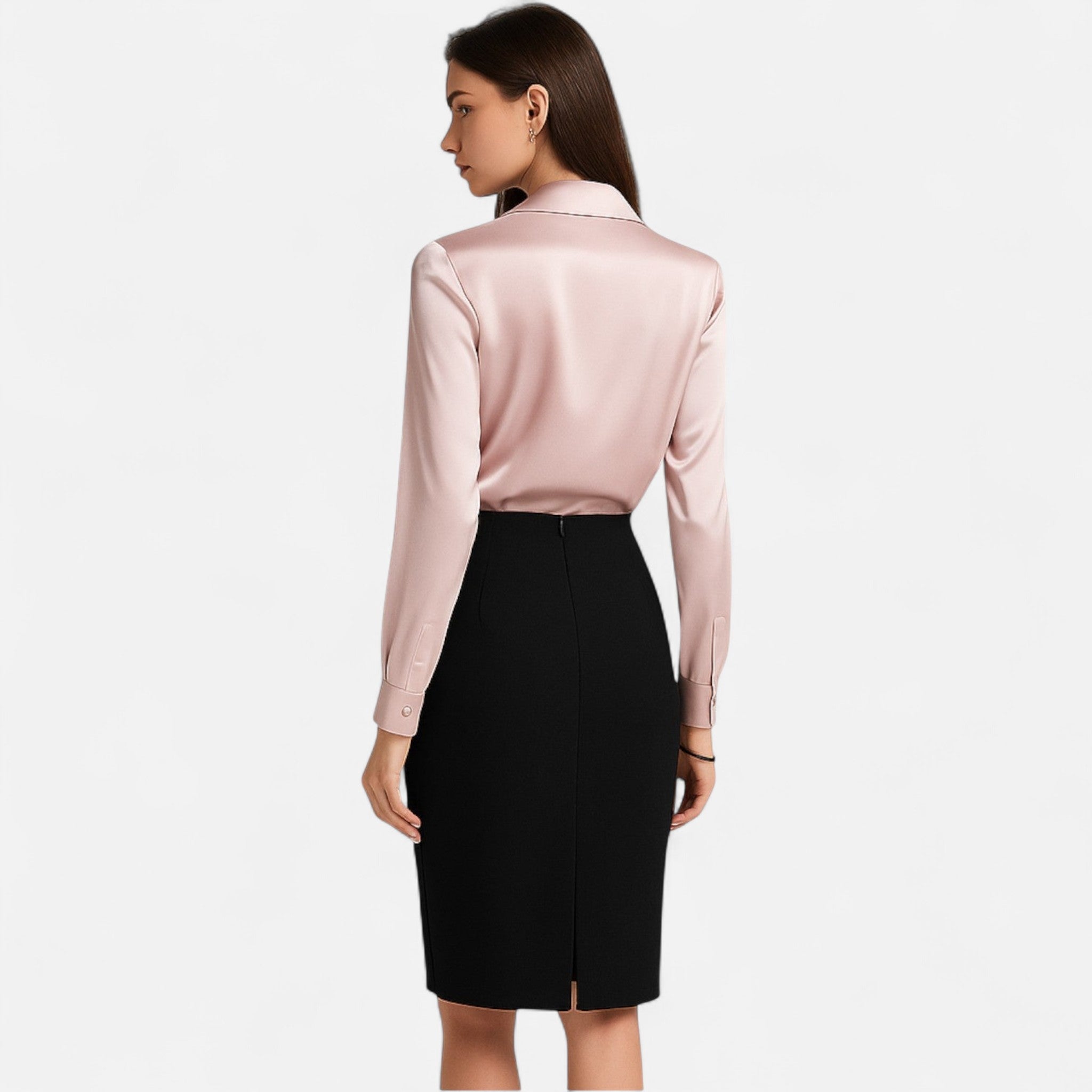 Sauvenor | Women’s Draped Neck Satin Blouse