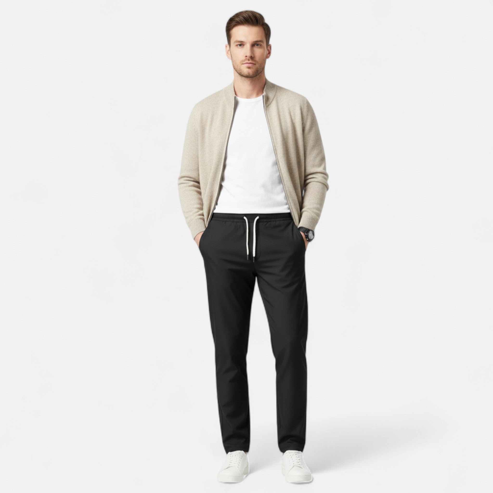 Sauvenor | Men’s Merino Wool Zipped Cardigan