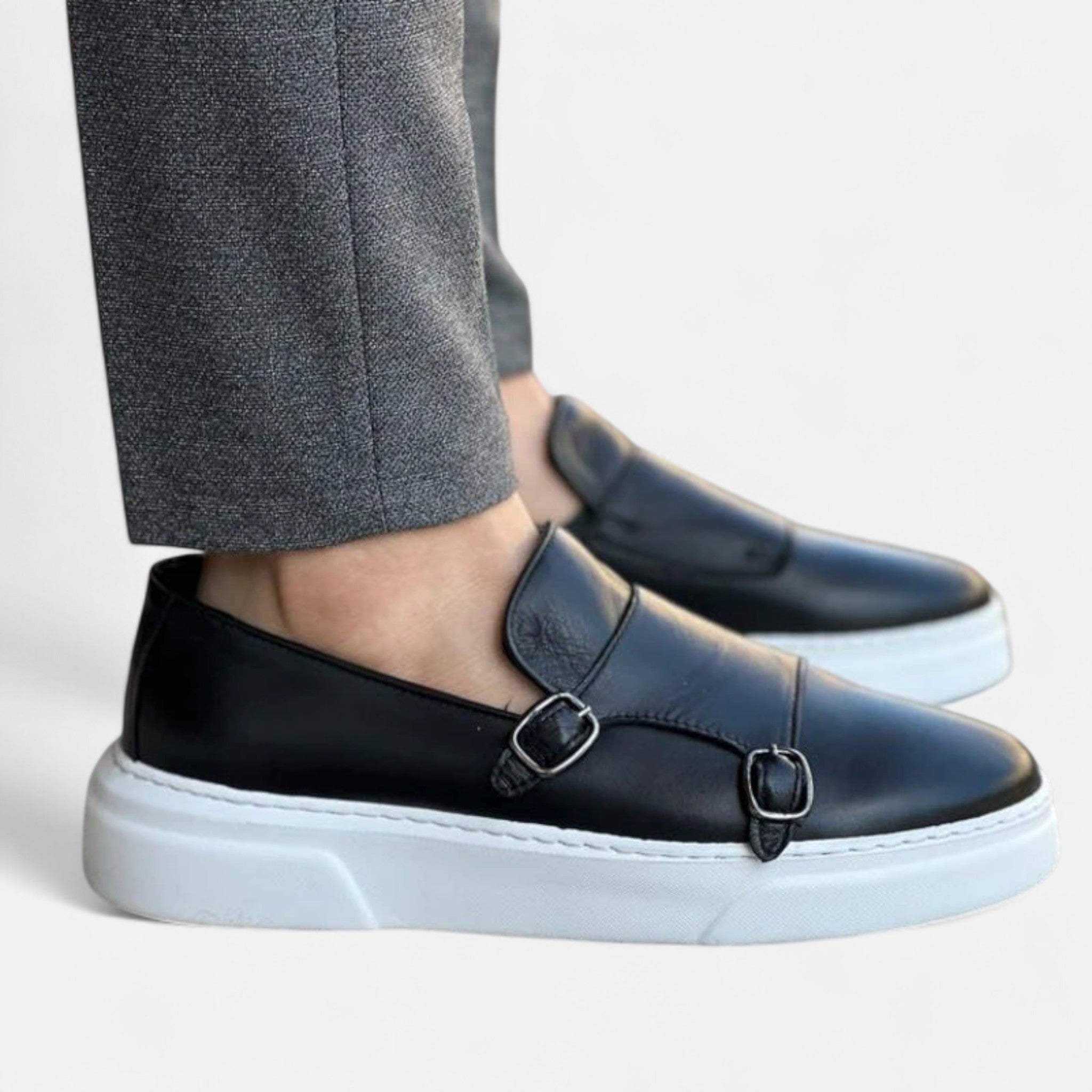 Sauvenor | Men’s Leather Double Monk Strap Loafers