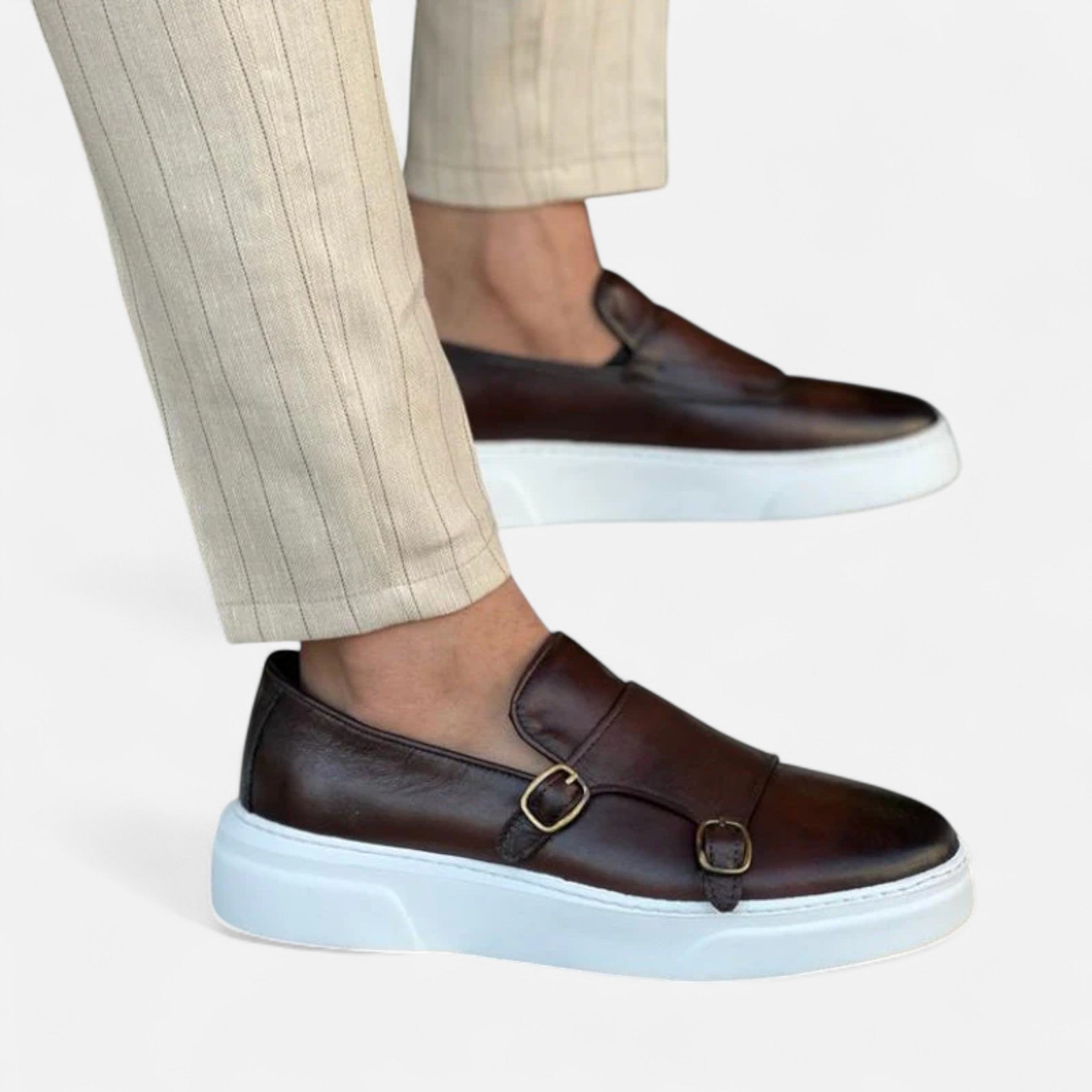 Sauvenor | Men’s Leather Double Monk Strap Loafers