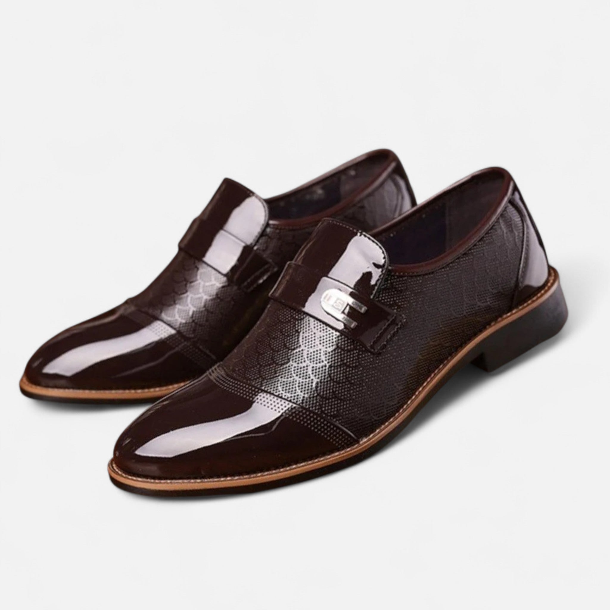 Sauvenor | Men’s Patent Leather Buckle Shoes