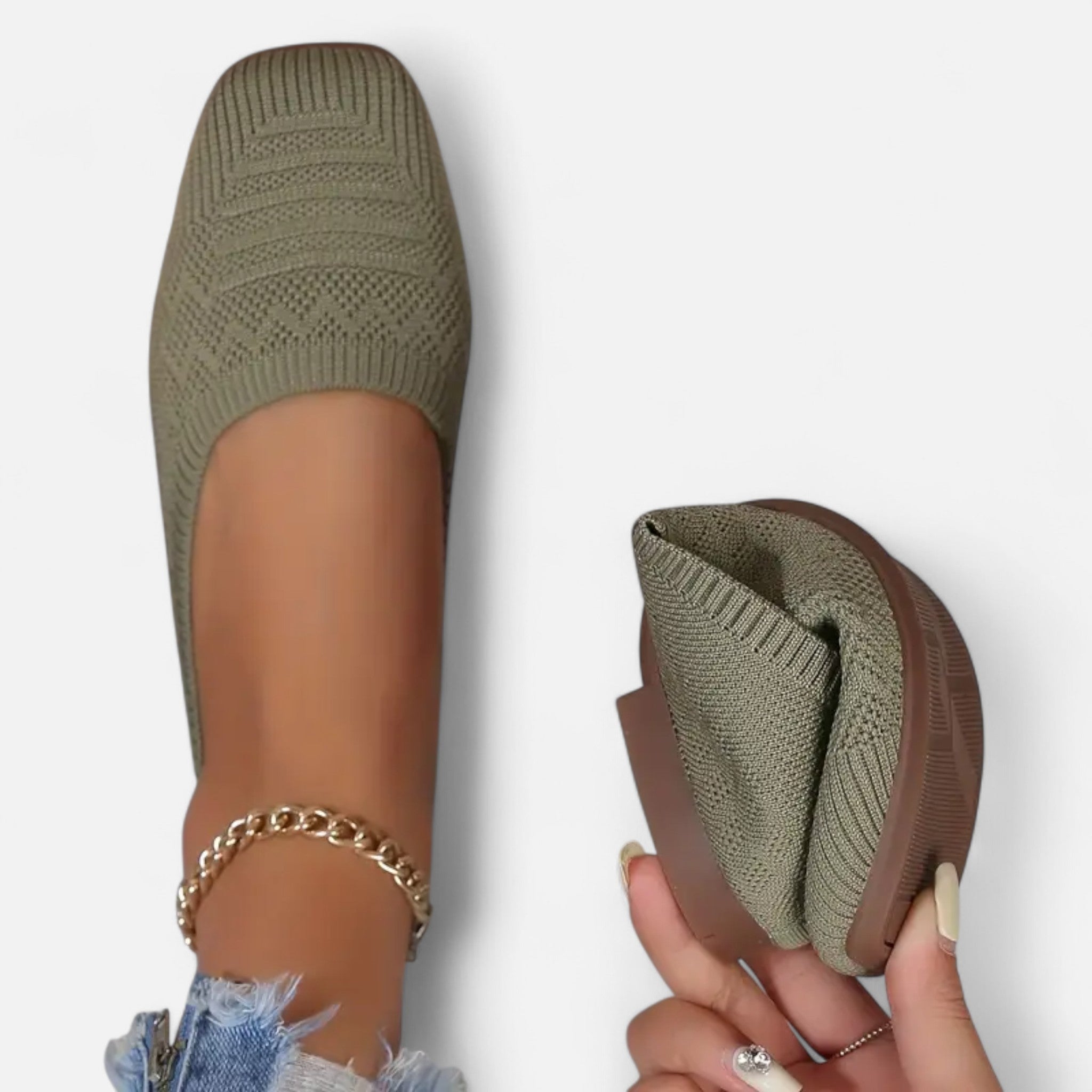 Sauvenor | Women’s Square Toe Woven Flats