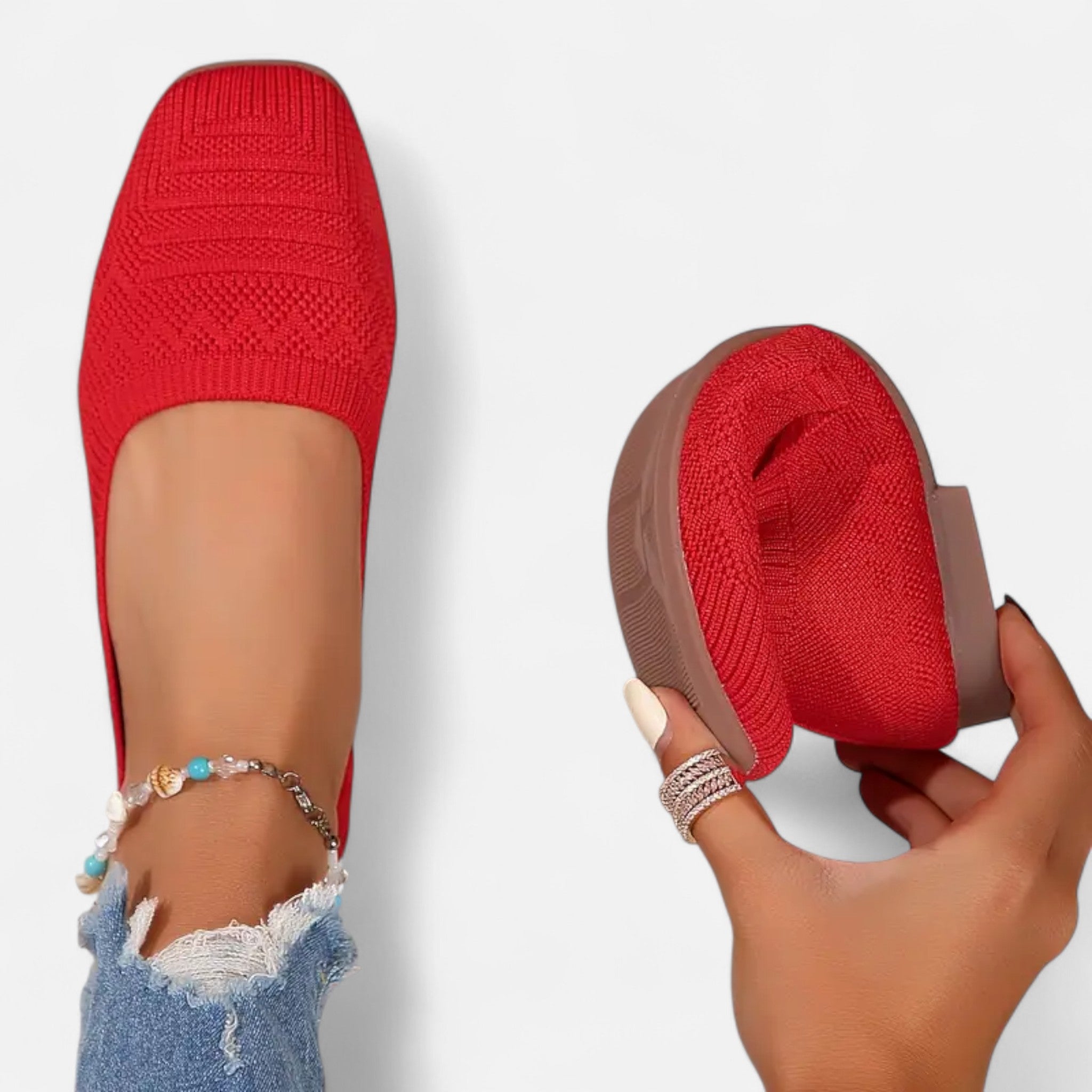 Sauvenor | Women’s Square Toe Woven Flats