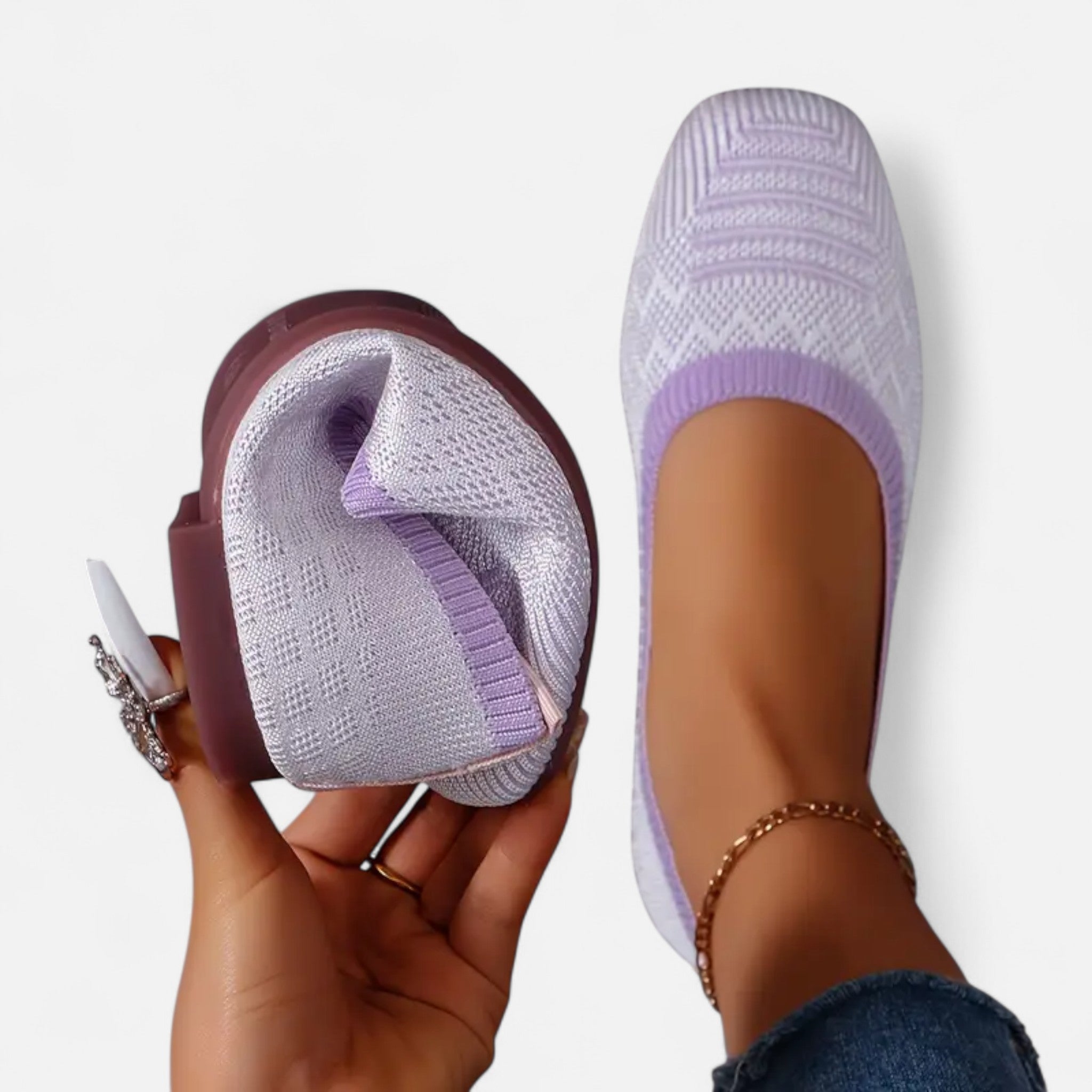 Sauvenor | Women’s Square Toe Woven Flats