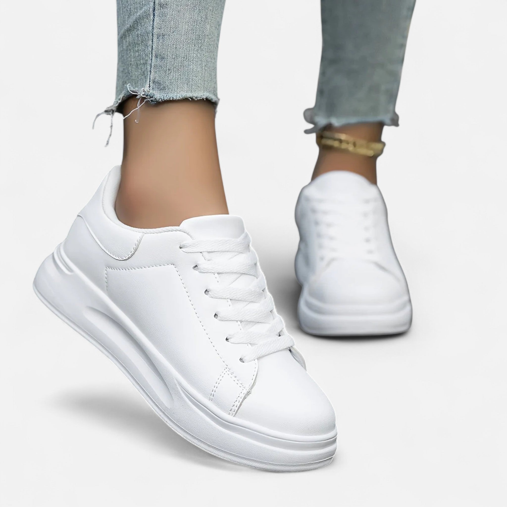 Sauvenor | Women’s Refined White PU Sneakers