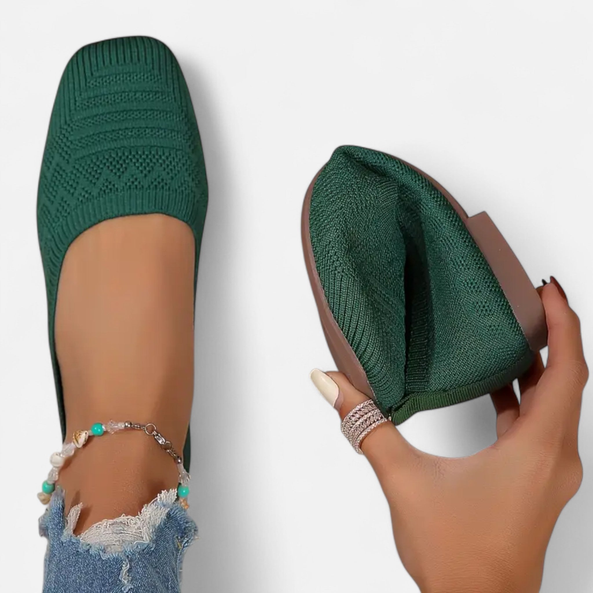 Sauvenor | Women’s Square Toe Woven Flats