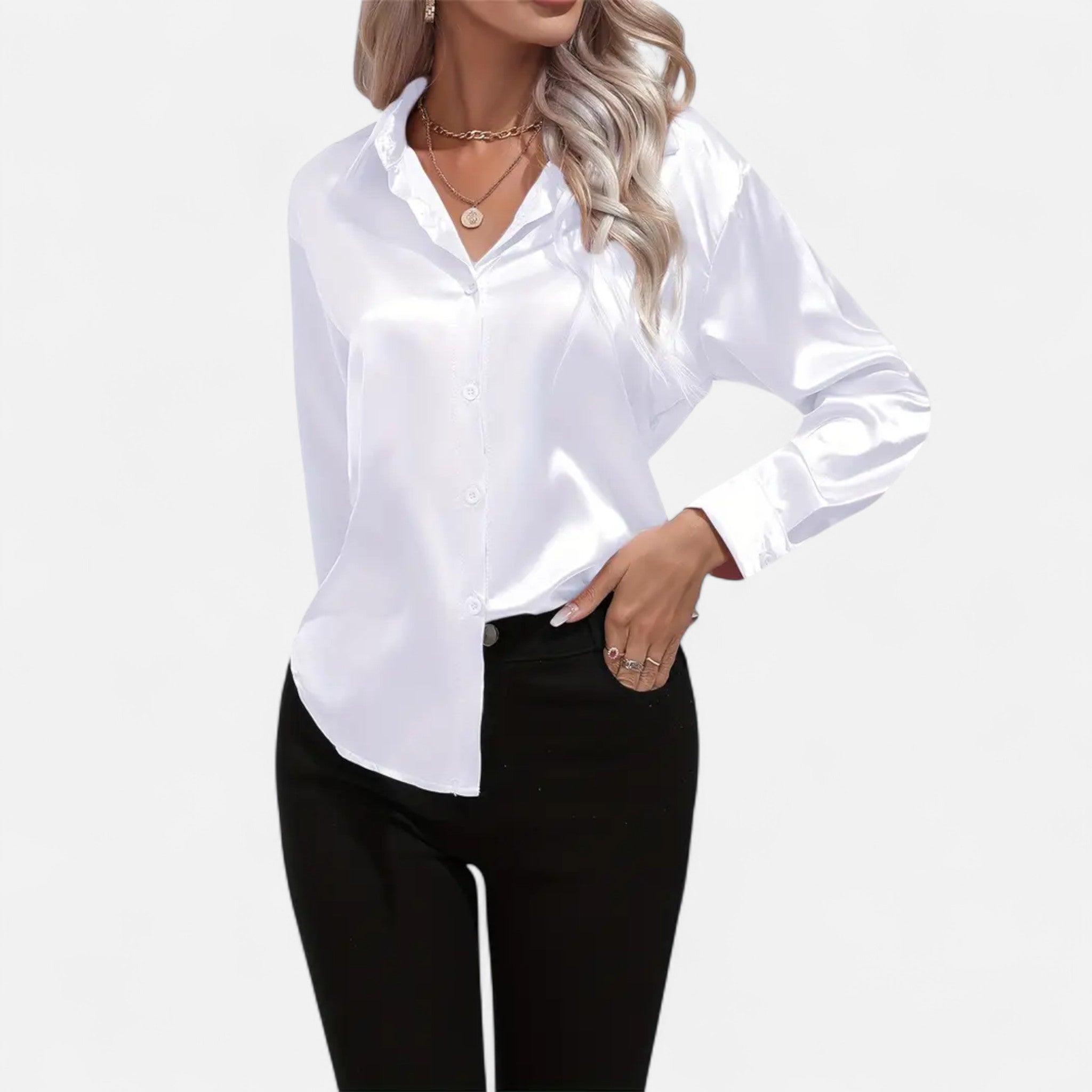 Sauvenor | Women’s Satin Long Sleeve Shirt