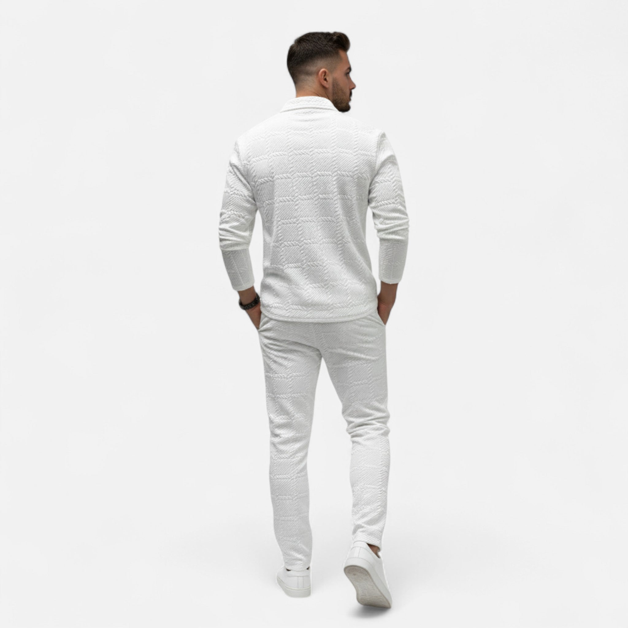 Sauvenor | Men’s Knitted Jacquard Polo Shirt