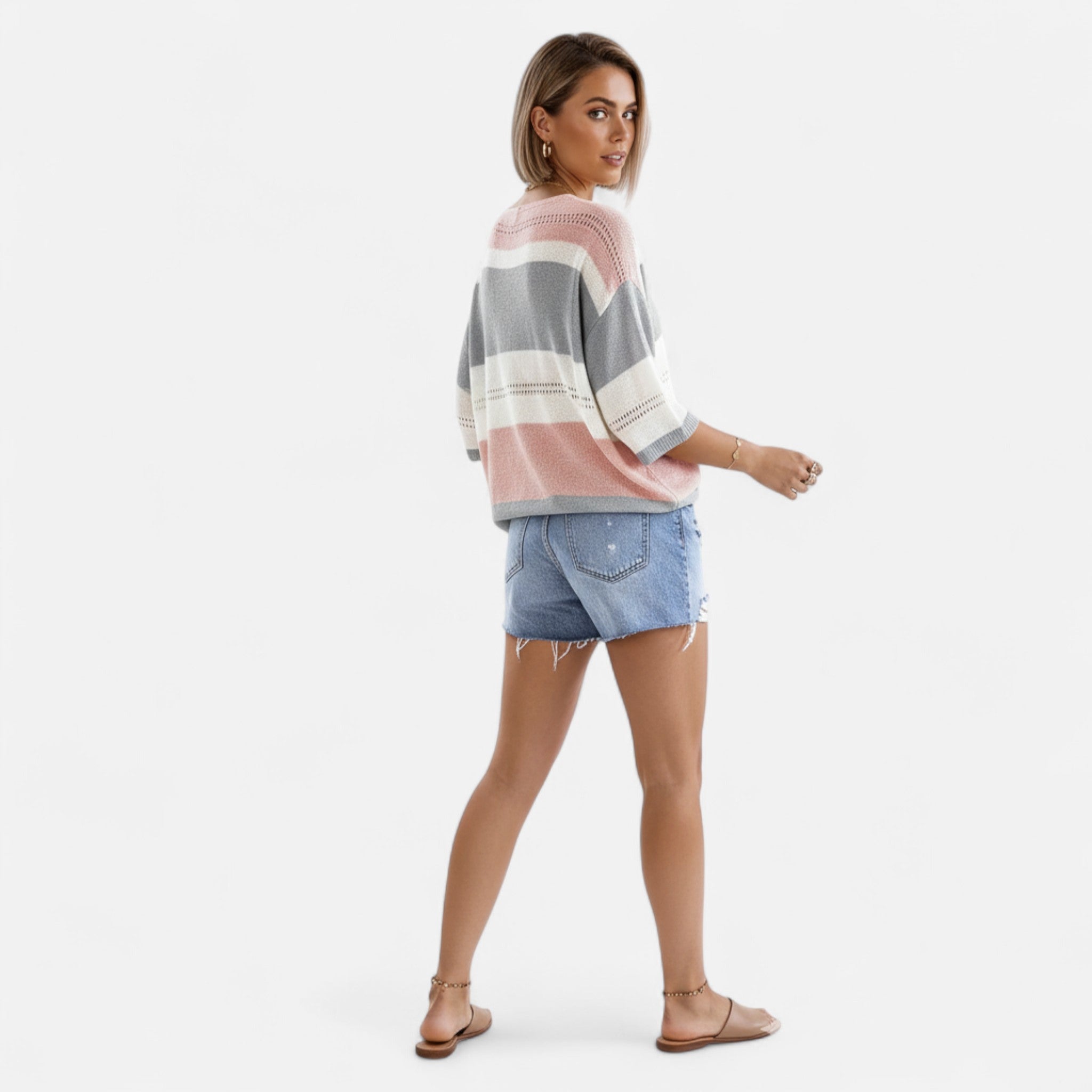 Sauvenor | Women’s Striped V-Neck Sweater